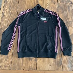 Needles Track Jacket Poly Smooth Black and Pink